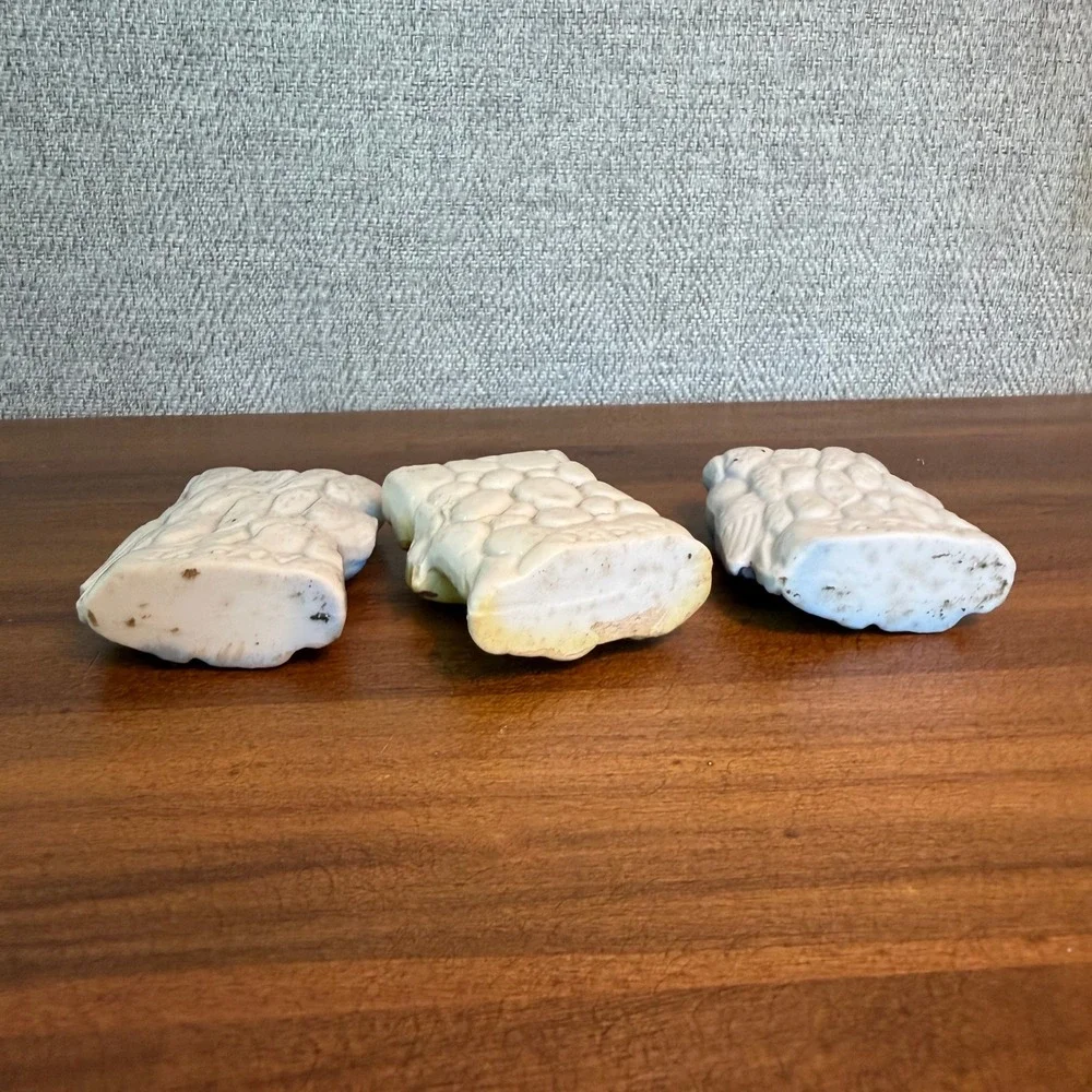 1950s MCM Kitsch Mini Ceramic Bird Bud Vases Set of 3 Chinoiserie Fairycore RARE